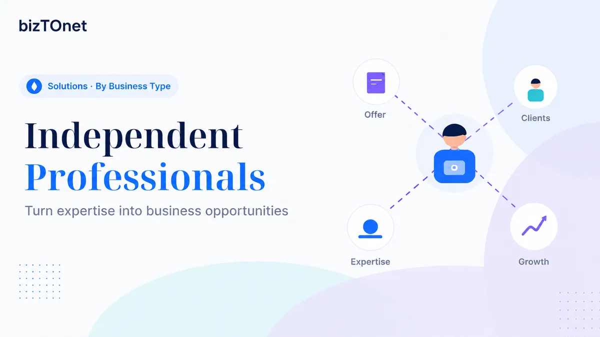 bizTOnet pour les professionnels indépendants | Trouver des clients B2B